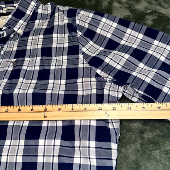 Abercrombie & Fitch Shirt Men’s 2XL Blue White Plaid Button Down Muscle Fit - Picture 8 of 8